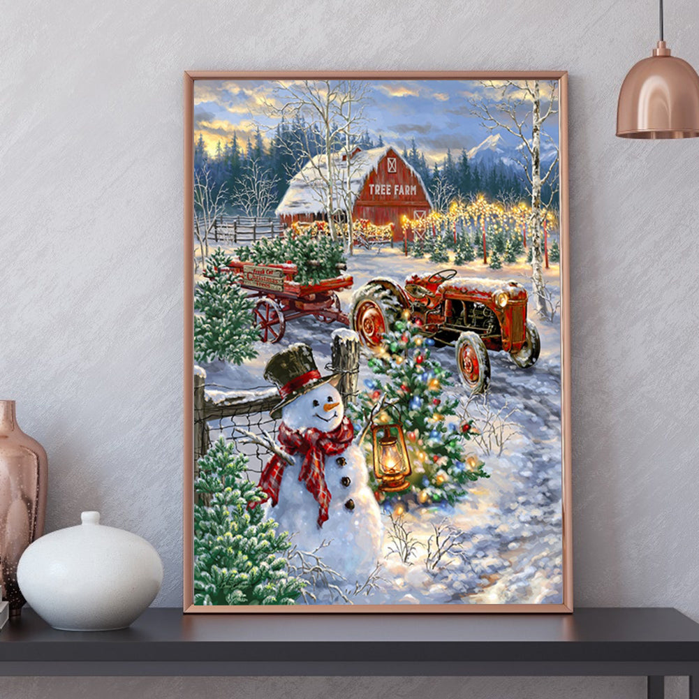 Snowman - Full Round Drill Diamond Painting 30*40CM