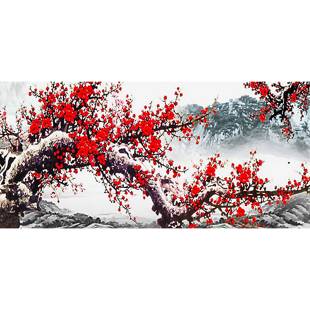 Plum Blossom - Full Round Drill Diamond Painting 100*50CM