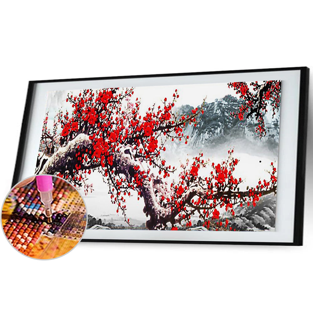 Plum Blossom - Full Round Drill Diamond Painting 100*50CM