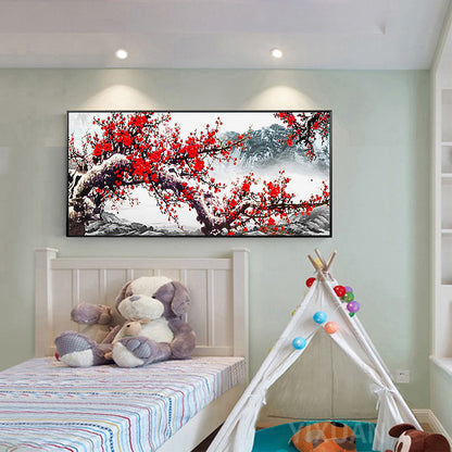 Plum Blossom - Full Round Drill Diamond Painting 100*50CM