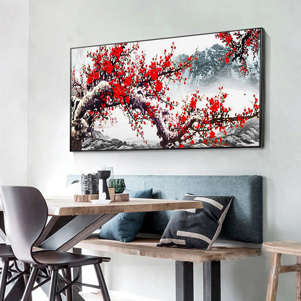 Plum Blossom - Full Round Drill Diamond Painting 100*50CM