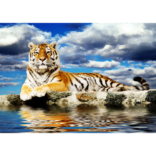 Tiger - Full Round Drill Diamond Painting 40*30CM