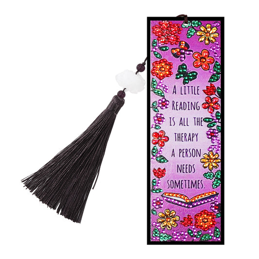 Leather Tassel Flowers Letter DIY Special Shaped Diamond Painting Bookmark