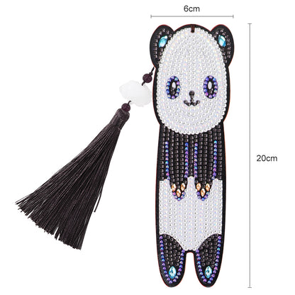 Special Shaped Mosaic 5D DIY Panda Tassel Leather Diamond Painting Bookmark