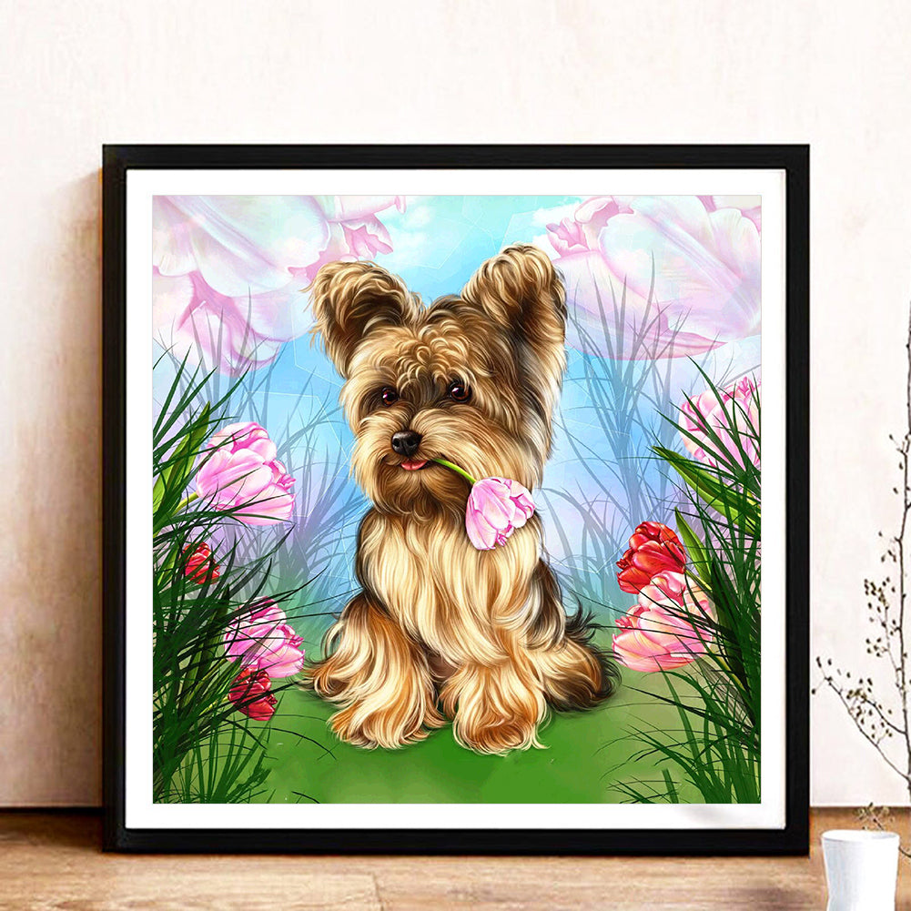 Dog Animal - Full Round Drill Diamond Painting 30*30CM