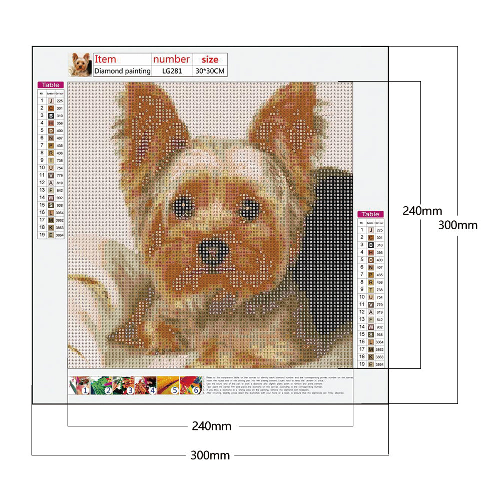 Dog Animal - Full Round Drill Diamond Painting 30*30CM