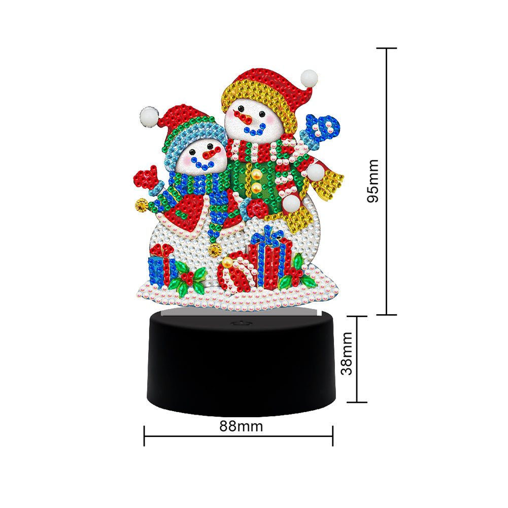 Christmas Snowman LED Lamp DIY Special Shape Diamond Painting Night Light