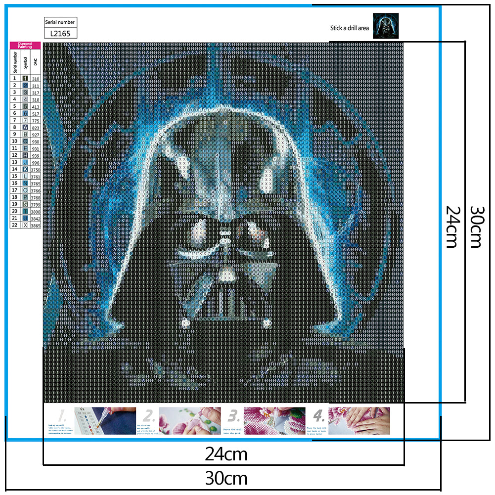 Black Warrior - Full Round Drill Diamond Painting 30*30CM