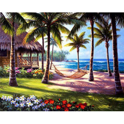 Beach Coconut - Full Square Drill Diamond Painting 50*40CM