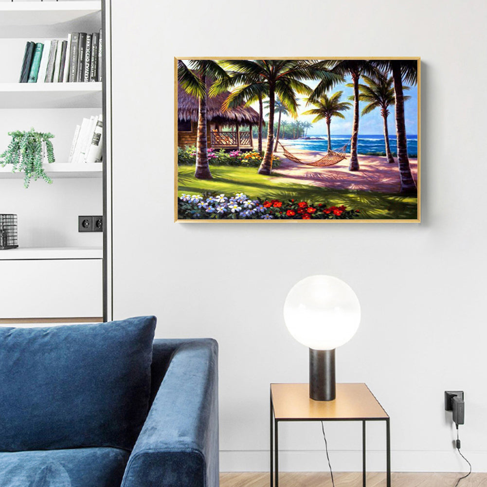 Beach Coconut - Full Square Drill Diamond Painting 50*40CM