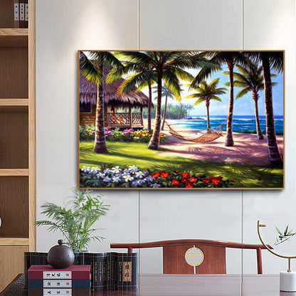 Beach Coconut - Full Square Drill Diamond Painting 50*40CM