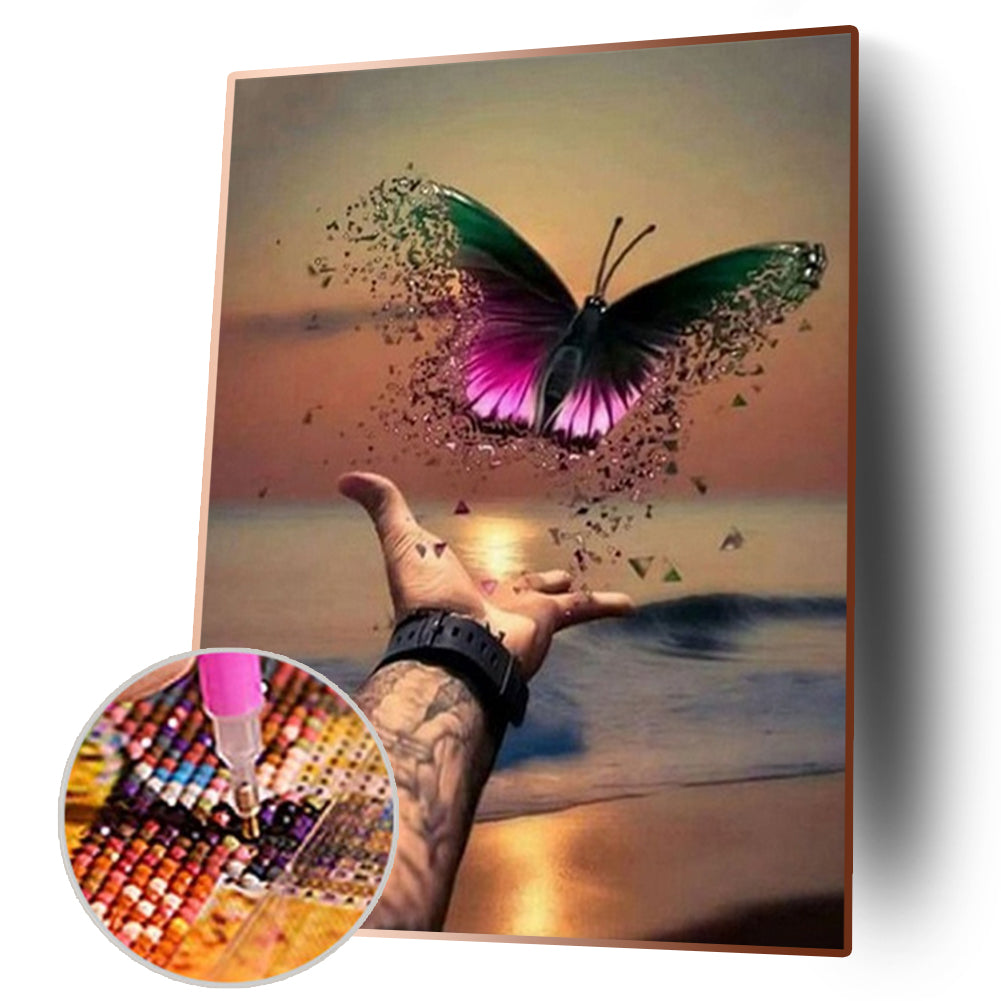 Hand Butterfly - Full Round Drill Diamond Painting 30*40CM