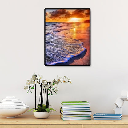 Evening Beach - Full Round Drill Diamond Painting 30*40CM