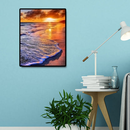 Evening Beach - Full Round Drill Diamond Painting 30*40CM