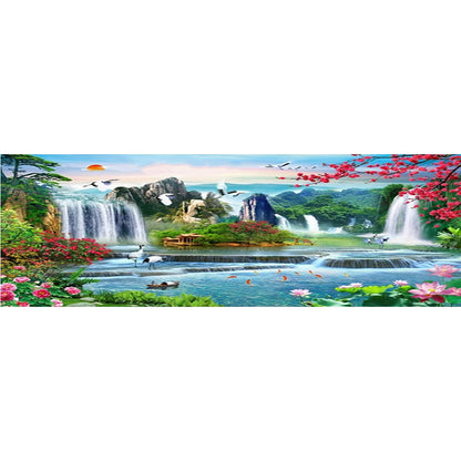 Waterfall Garden - Full Round Drill Diamond Painting 100*40CM