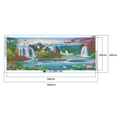 Waterfall Garden - Full Round Drill Diamond Painting 100*40CM