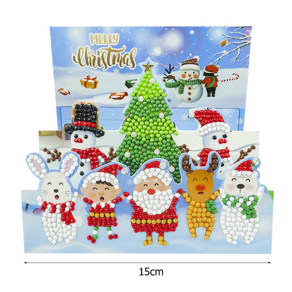 Santa Claus 5D DIY Special Shape Part Drill Diamond Mosaic Greeting Cards