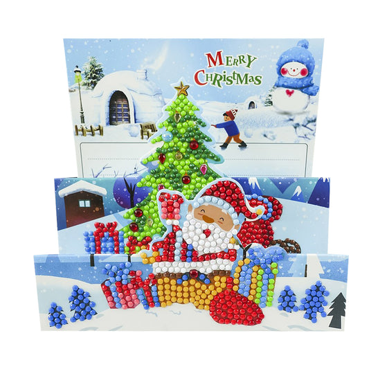 Santa Claus 5D DIY Special Shape Part Drill Diamond Mosaic Greeting Cards