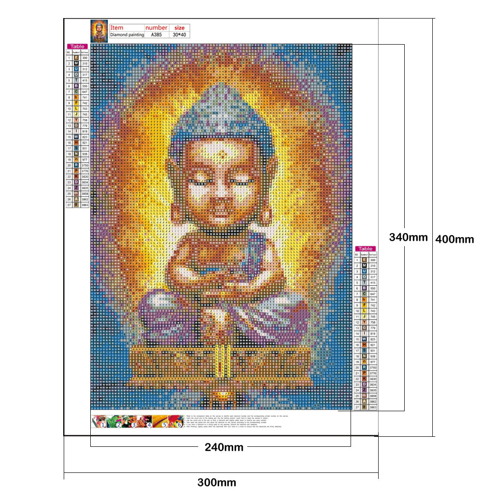 Buddha - Full Round Drill Diamond Painting 30*40CM