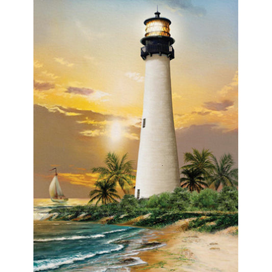 Lighthouse - Full Round Drill Diamond Painting 30*40CM