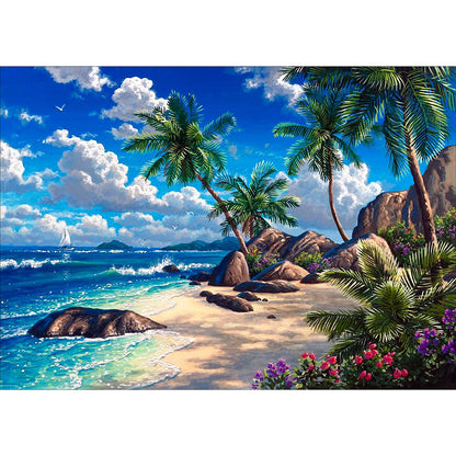 Seaside View - Full Round Drill Diamond Painting 40*30CM