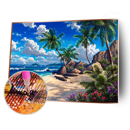 Seaside View - Full Round Drill Diamond Painting 40*30CM