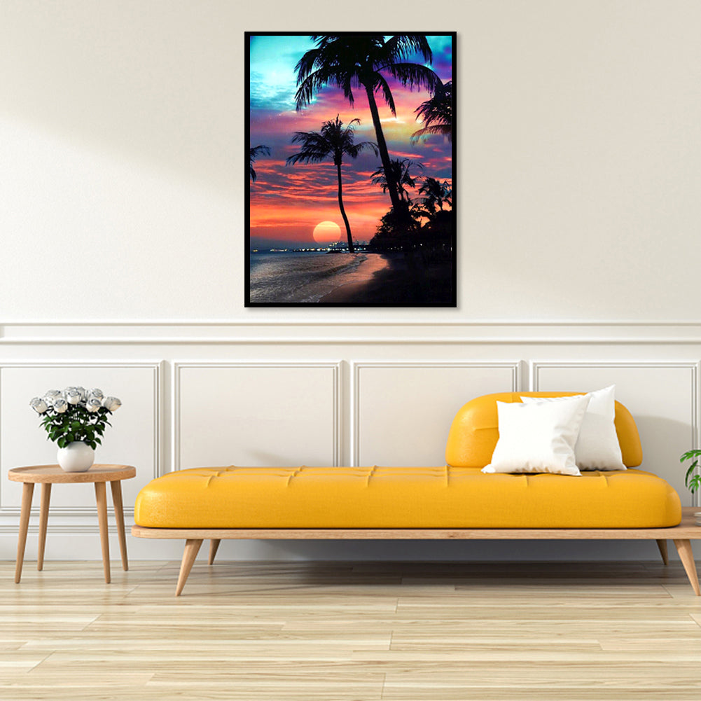 Sunset Sea - Full Round Drill Diamond Painting 30*40CM