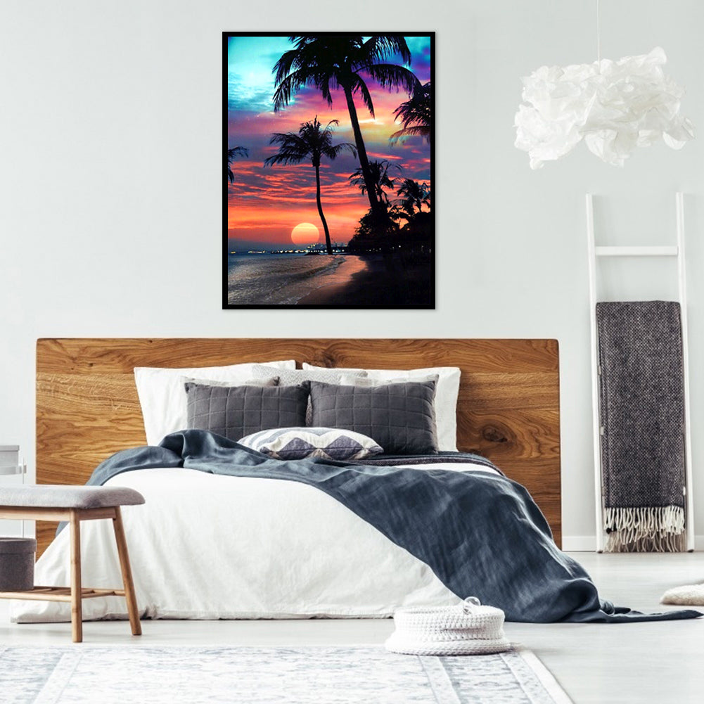 Sunset Sea - Full Round Drill Diamond Painting 30*40CM