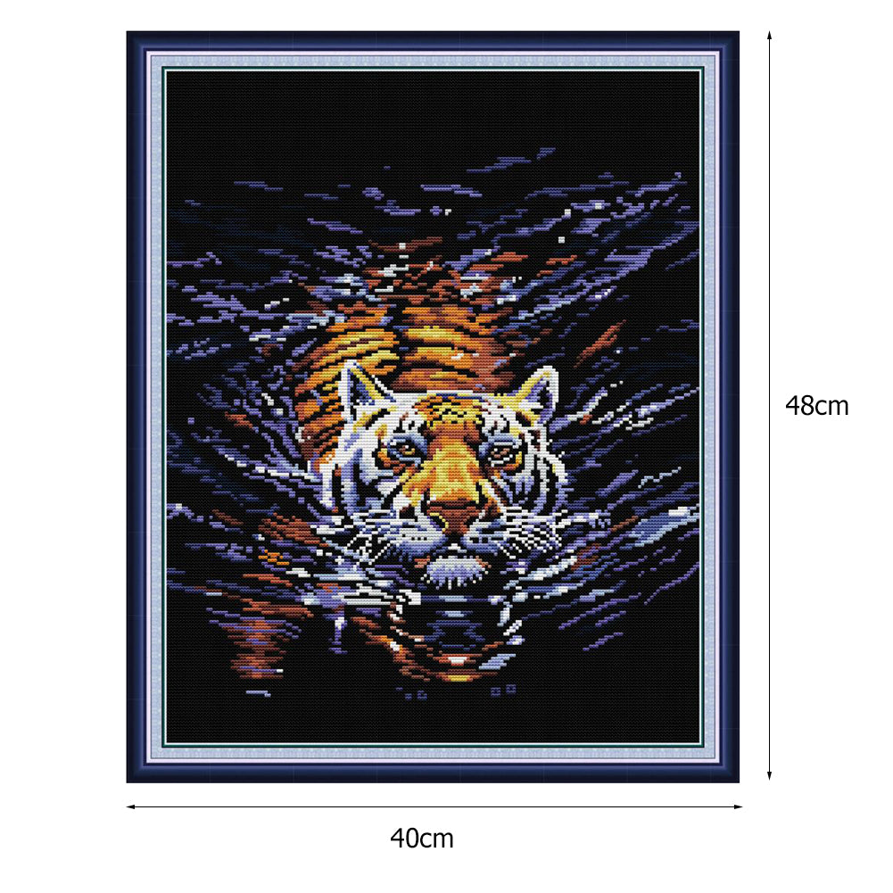Tiger - 14CT Stamped Cross Stitch 40*48CM