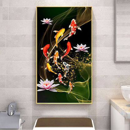 Fish Lotus - Full Round Drill Diamond Painting 45*85CM