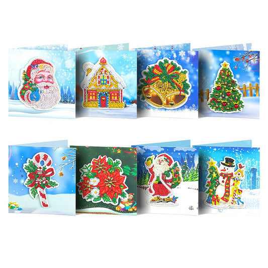 Christmas 5D DIY Special Shape Part Drill Diamond Handmade Greeting Cards