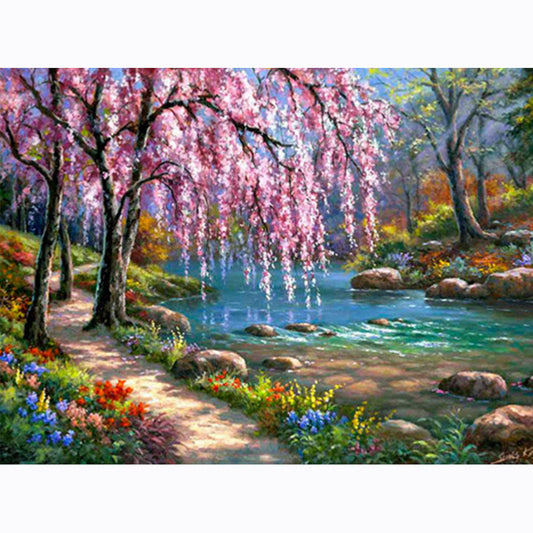 River Tree - Full Square Drill Diamond Painting 50*40CM