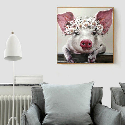 Flower Pig - Full Round Drill Diamond Painting 30*30CM