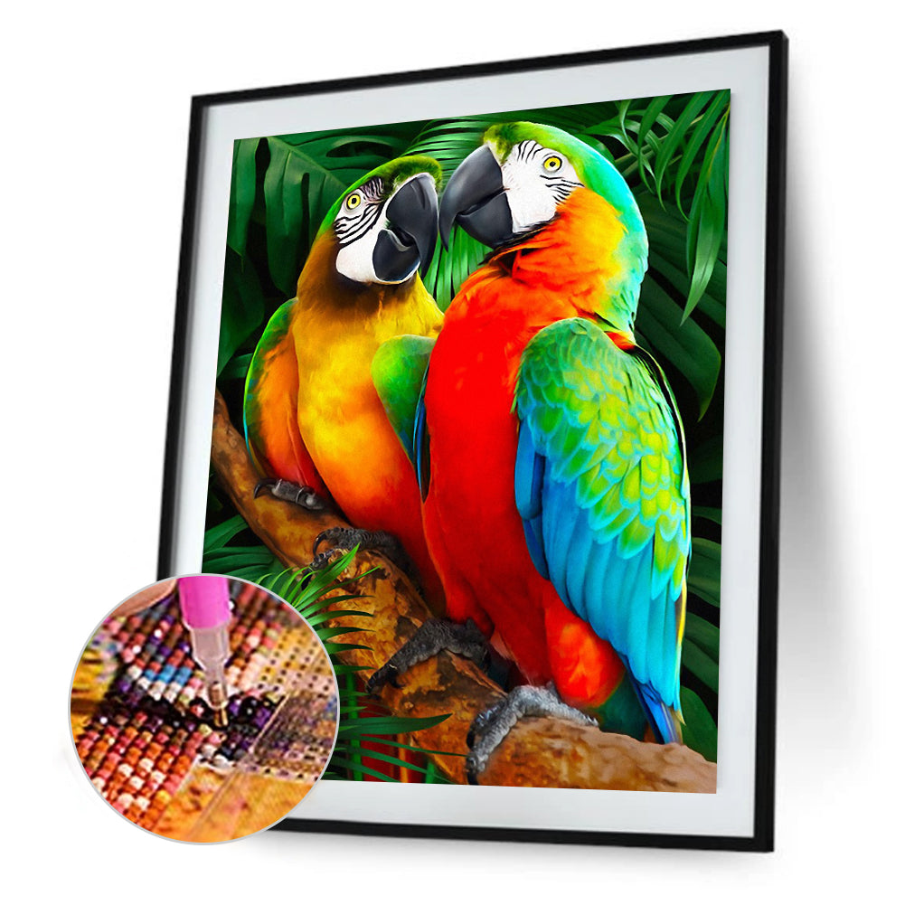 Parrots - Full Round Drill Diamond Painting 30*40CM