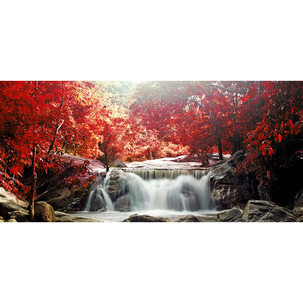 Mountain Scenery - Full Round Drill Diamond Painting 80*40CM