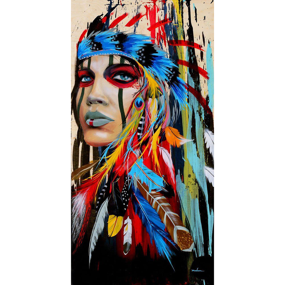 Aboriginal Girl - Full Round Drill Diamond Painting 45*85CM