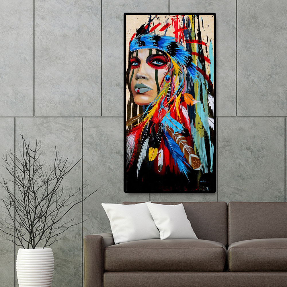 Aboriginal Girl - Full Round Drill Diamond Painting 45*85CM