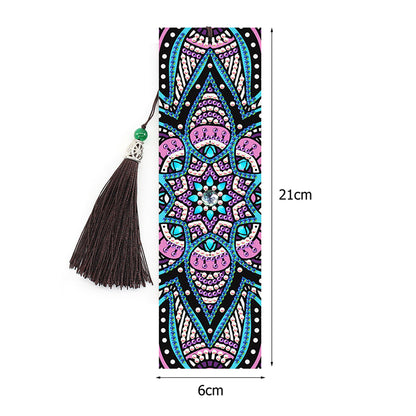 2pcs 5D Mosaic Bookmark Tassel Diamond Painting Cross Stitch Page-marker