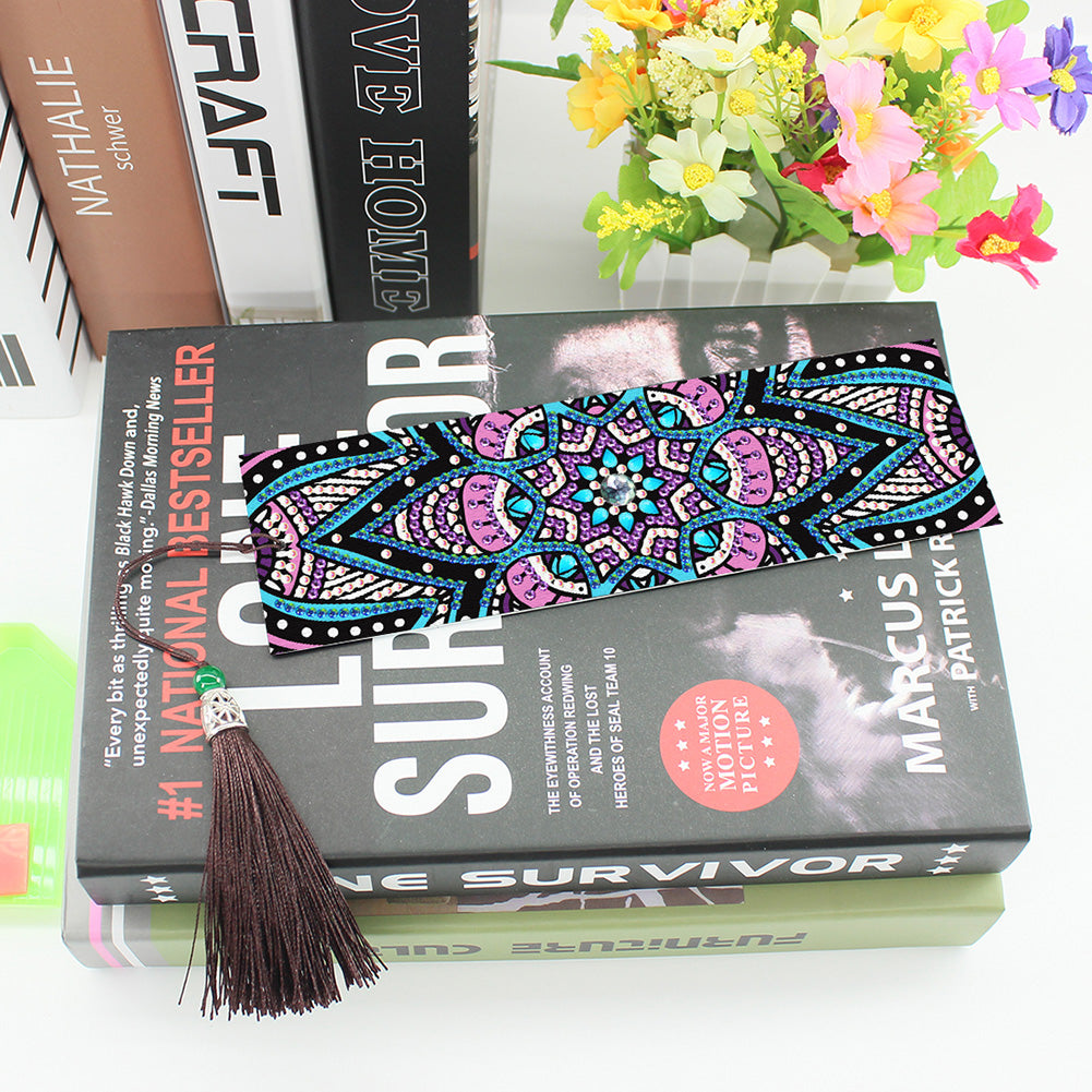 2pcs 5D Mosaic Bookmark Tassel Diamond Painting Cross Stitch Page-marker