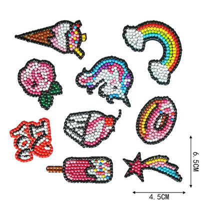 9pcs DIY Diamond Painting Rainbow Letters Stickers Kit Rhinestone Cup Decor