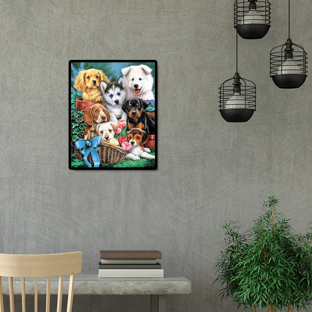 Dogs - Full Round Drill Diamond Painting 30*40CM