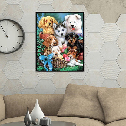 Dogs - Full Round Drill Diamond Painting 30*40CM