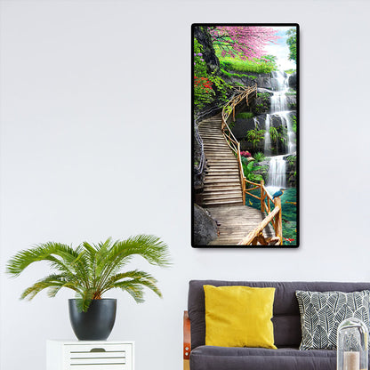 Waterfall Trestle - Full Round Drill Diamond Painting 40*80CM