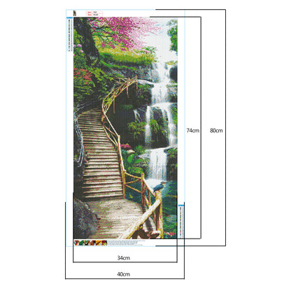 Waterfall Trestle - Full Round Drill Diamond Painting 40*80CM