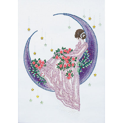 Girl Moon - Special Shaped Drill Diamodn Painting 30*40CM