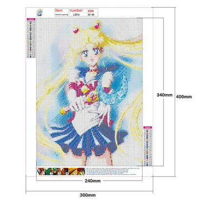 Sailor Moon - Full Round Drill Diamond Painting 30*40CM