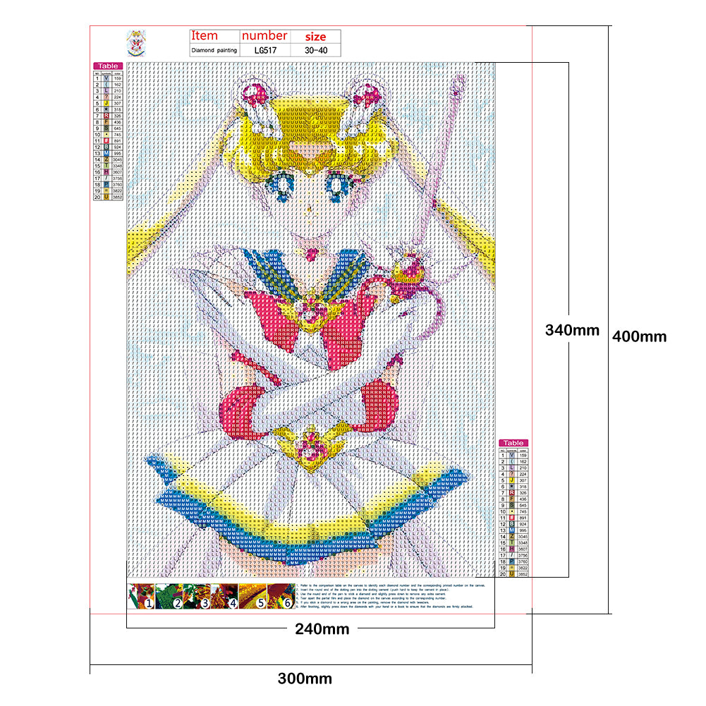 Sailor Moon - Full Round Drill Diamond Painting 30*40CM