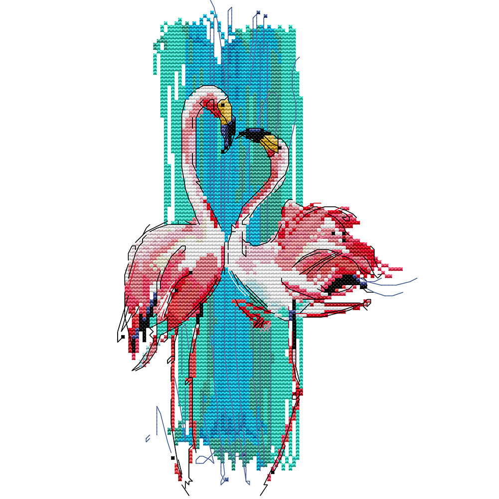 Pink Bird - 14CT Stamped Cross Stitch 25*33CM