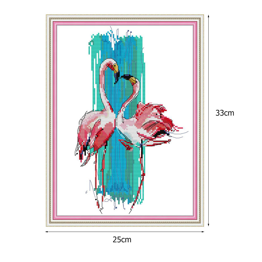 Pink Bird - 14CT Stamped Cross Stitch 25*33CM