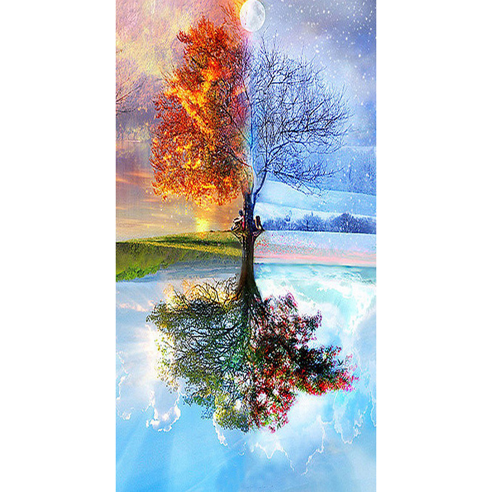 Tree - Full Round Drill Diamond Painting 45*85CM